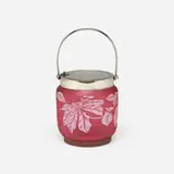 Thomas Webb & attribution Sons, Biscuit jar with flowering vines, c. 1895, acid-etched and wheel-carved cameo glass, silver plate