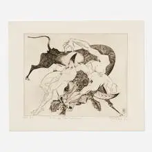 Gabor Peterdi, Death of the Matador (from the Black Bull portfolio), 1939, engraving