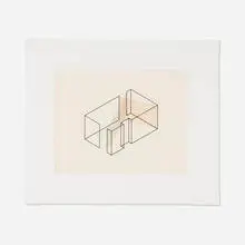 Fred Sandback, Untitled, 1990, etching and pochoir in colors with Chine collé