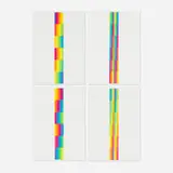 Richard Paul Lohse, Vier vertikale serielle strukturen, 1980, screenprint in colors