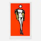 Woman Taking Off Man's Shirt by Julian Opie, 2003, screenprint in colors, sold Oct 2023