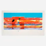 Window Washer Glass House by James Rosenquist, 1978, intaglio print in colors with relief, embossing, hand-coloring and paint applied wtih a tire on Pescia Italia, sold Oct 2023