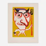 Alexander Calder, Le diable (portrait de Constantin Tacou), c. 1975, aquatint in colors