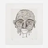 Keith Haring, Untitled (from The Valley series), 1989, etching on Twinrocker handmade