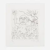 Keith Haring, Untitled (from The Valley series), 1989, etching on Twinrocker handmade