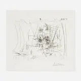 Pablo Picasso, Scène de Théâtre, 1967, etching with drypoint on BFK Rives