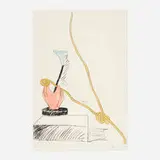 Flowers (Hand-Colored) (Unique) by Andy Warhol, 1974, screenprint in black with hand-coloring, sold Oct 2023