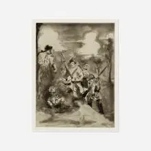 Kara Walker, Lil' Patch of Woods, 1997, etching and aquatint on Mulberry Chine collé on BFK Rives