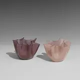 Fazzoletto handkerchief vases, two by Fulvio Bianconi and Paolo Venini, Italy, sold Feb 2021