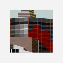 Robert Herrmann, Sixth Ave., 1964, oil on masonite