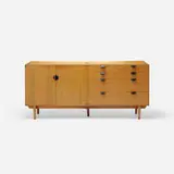 Finn Juhl, cabinet, c. 1951, walnut, enameled brass