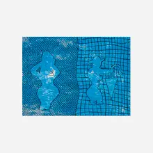 William Copley, Figures on Blue, 1979, lithograph on paper