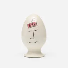 Egghead by Lagardo Tackett, 1958, glazed porcelain, sold Jan 2018
