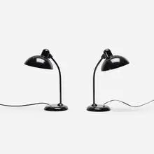 Ideal lamps model 6556, pair by Christian Dell, c. 1930, enameled steel, sold Jan 2018