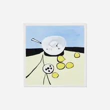 A Good Idea is a Good Idea (William Scott) by Dan Rees, 2011, acrylic paint on The Beatles White Album sleeve, artist's frame, sold Jan 2018
