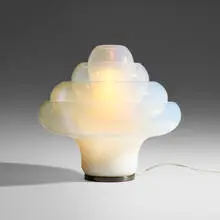table lamp, model LT305 by Carlo Nason, c. 1969, glass, brass, sold Jan 2018