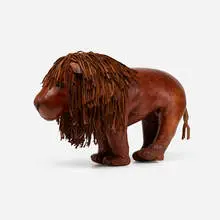 Rare lion ottoman by Omersa & Company, c. 1975, leather, sold Jan 2018