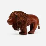 Omersa & Company, Rare lion ottoman, c. 1975, leather