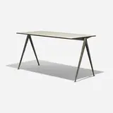 Wim Rietveld, Pyramid work table, 1959, laminate over pressboard, enameled steel, plastic