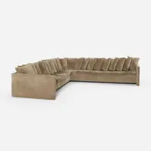Joseph D'Urso, sectional sofa, 1980, suede, leather, laminate