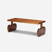 Bobby Falwell, coffee table, c. 1975, laminated walnut
