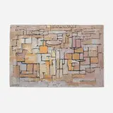Composition in Grey and Yellow carpet by Piet Mondrian, machine woven wool, sold Jan 2018