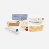 Ray Johnson, Untitled (collection of six works), c. 1972, ink and collage on paper