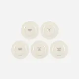 Carrie Mae Weems, Landed in Africa Plates, set of five, c. 1992, transfer-printed porcelain