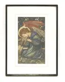 Louis Davis, Untitled, Louis Davis (1861-1941) 'The Messenger of Peace' lithograph with watercolour 27 x 16cm