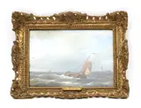 Untitled by Johannes Christiaan Schotel, Johannes Christiaan Schotel (1787-1838) On the Scheldt Oil on panel Signed Gilt framed, sold Oct 2020
