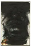 Arnulf Rainer, KARL KRAUS, 1984, Öl und Ölkreide über Silbergelatineabzug auf Holz