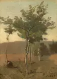 Jean-Baptiste Camille Corot, Bouquet d‘arbres, effet de crépuscule