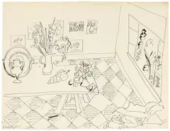 Henri Matisse, Intérieur, 1941, Tuschfeder auf Papier