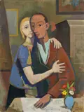 Ehepaar“ („Ehepaar I“) by Karl Hofer, 1946, Öl auf Leinwand, sold Jun 2016