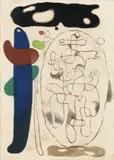 Willi Baumeister, Dekomposition“ („Senkrechte mit Linienfigur“)