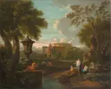 Jan Frans van Bloemen, Arkadisch-Römische Landschaft mit Kolosseum, Um 1730, Öl auf Leinwand. Doubliert. Staffagefiguren von Placido Costanzi (1702 – 1759)