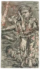 Kullervos Füße by Georg Baselitz, 1967, Kohle, Rötel und Bleistift auf Bütten, sold Jun 2009