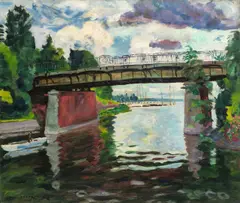 Philipp Franck, Die Wannseebrücke, 1926, Öl auf Leinwand