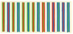 Bridget Riley, Study for Pean: GRG to BGB, 1973, Gouache und Bleistift auf kariertem Papier