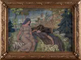 Karel Špillar, Girls Near the Forest, Around 1910, oil on cardboard
