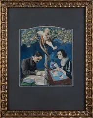 Artuš Scheiner, Love Letter, 1920s, watercolour, cardboard