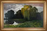 W. Hausknecht, Willow by the Pond, 1917, oil on canvas