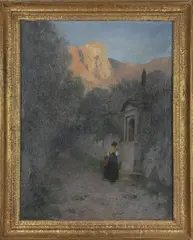 Alex Marcks, Chapel by the Road, oil on canvas