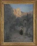 Alex Marcks, Chapel by the Road, oil on canvas