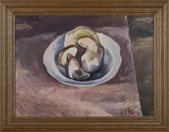 Karel Veržakovský, A Plate of Mushroooms, 1948, oil on cardboard