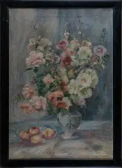 Wilhelmine Melzer, Bouquet of Mallows, 1922, oil on canvas