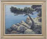 Josef Písecký, Mediterranean Landscape, Around 1924, oil on cardboard