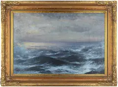 Wilhelm Hans Braun, Waves on Sea, First half of 20th century, oil on canvas