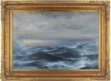 Wilhelm Hans Braun, Waves on Sea, First half of 20th century, oil on canvas