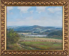 Augustin Mervart, Summer Landscape, 1937, oil on cardboard